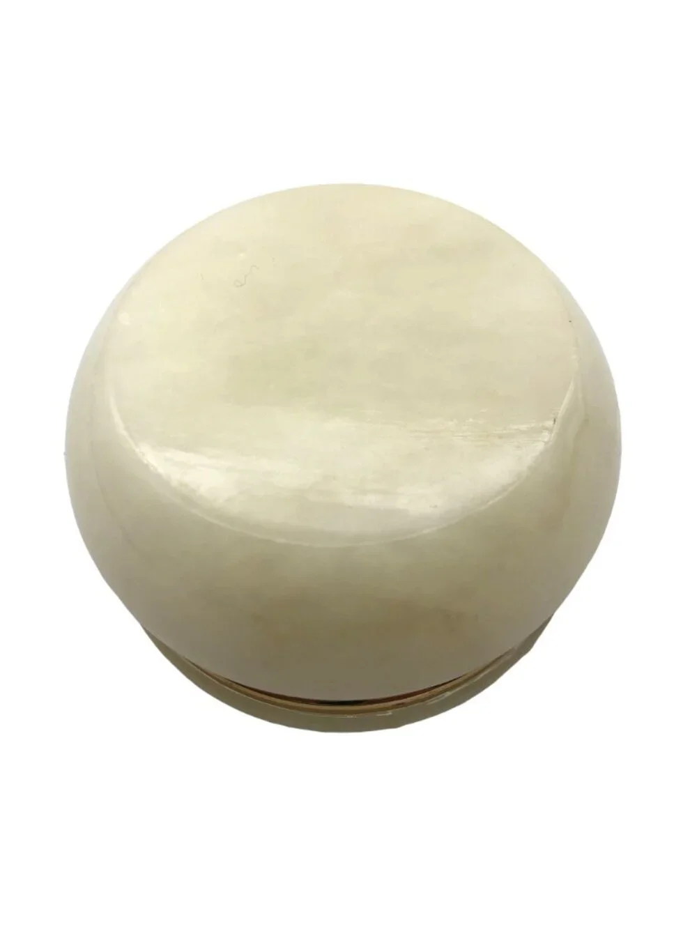 Genuine Alabaster Merry Christmas Hand Carved Trinket Jewelry Box Holly Border